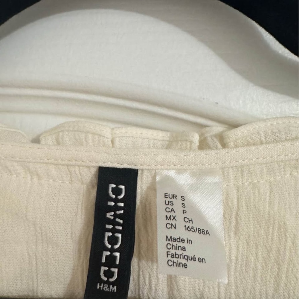 H&M Cream Ruffle Tiered Mini Dress - Picture 7 of 8